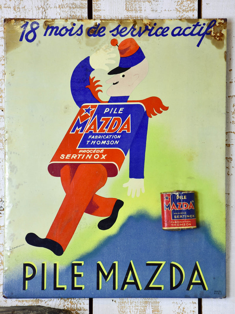 Vintage French Mazda battery sign