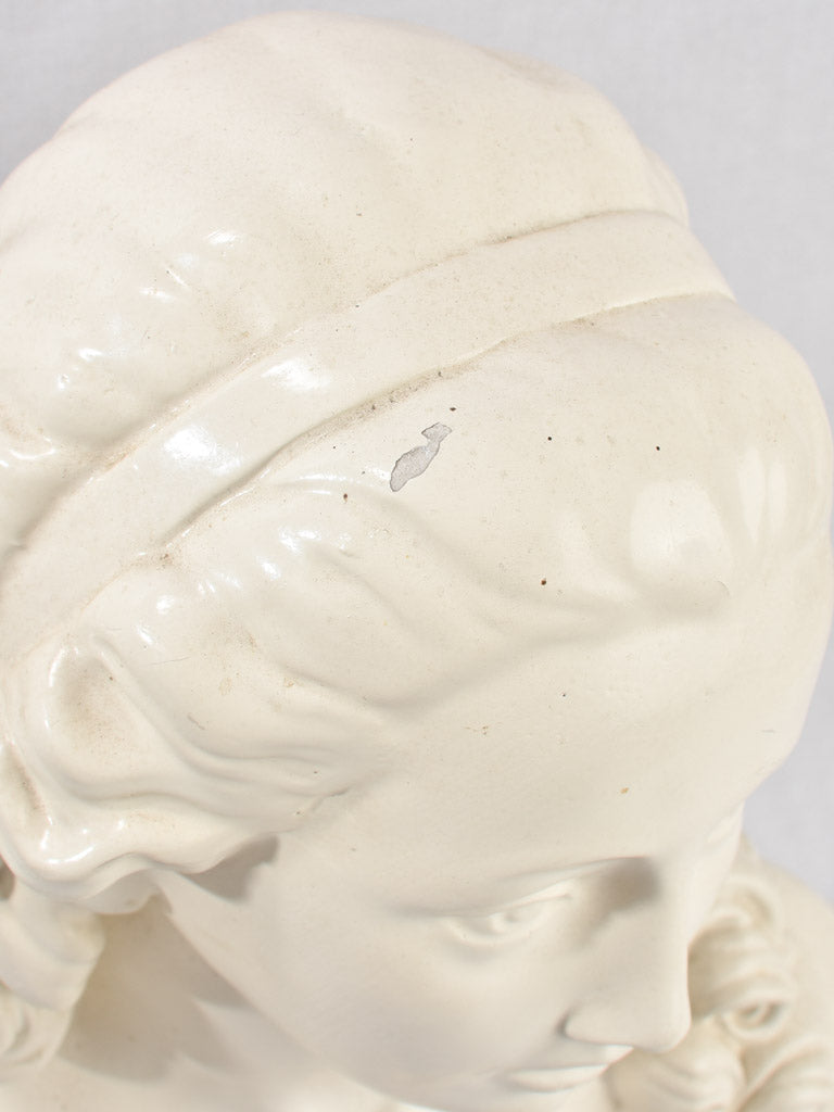Plaster bust, young woman, early-20th-century