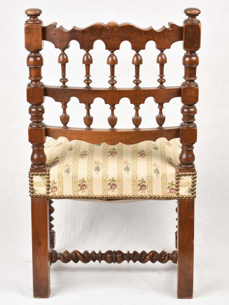 Carved Walnut Bedroom Slipper Chair 
