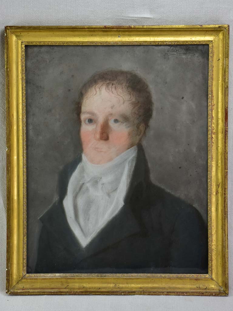 Early 19th Century English portrait of a man - Pastel 19¾" x 24"