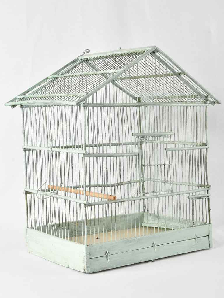 Vintage French birdcage - spearmint blue 19"