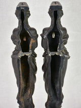Pair of cast iron elements from a piece of furniture - caryatids 17¾"
