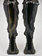 Pair of cast iron elements from a piece of furniture - caryatids 17¾"