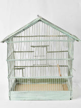 Wood and metal blue birdcage