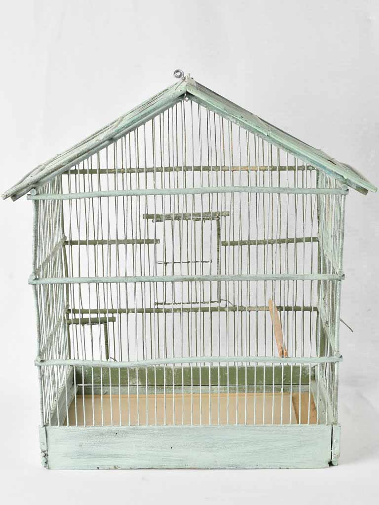 Vintage French birdcage - spearmint blue 19"