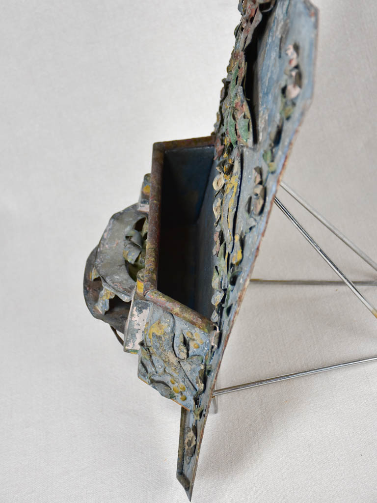 Late 19th century decorative tole mail holder 14½" x 17¼"