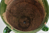 Timeworn 19th century Castelnaudary planter w/ 4 handles - green 21¾"