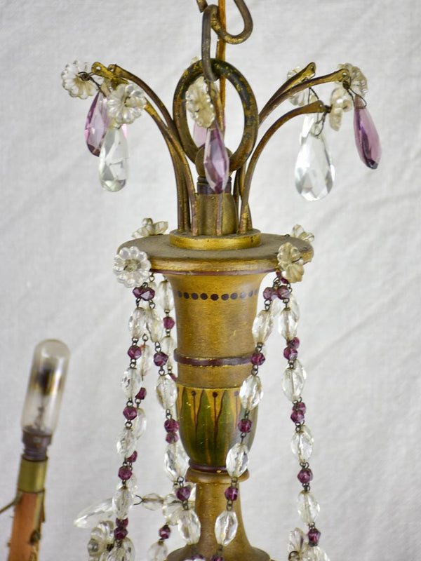 Hand-Painted Floral Motif Chandelier