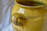 Very large French confit pot with yellow glaze 13¾"
