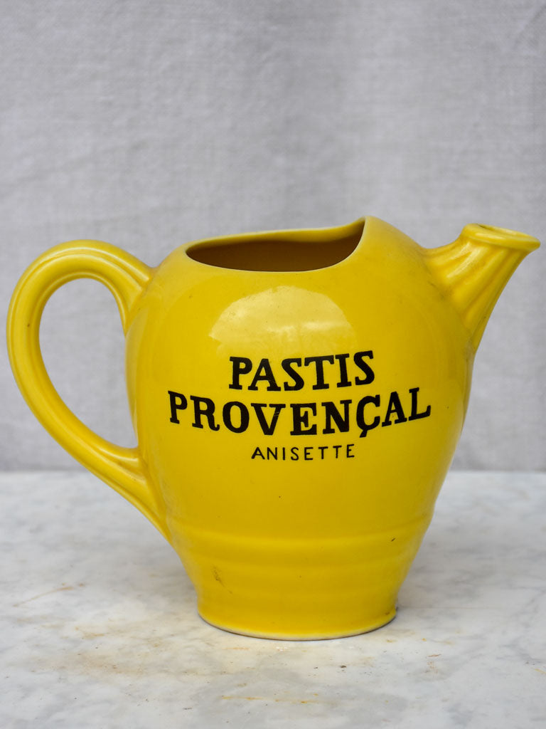 Vintage Pastis Provencal yellow water pitcher