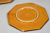 1950s octagonal Vallauris dinner set with yellow ocher glaze