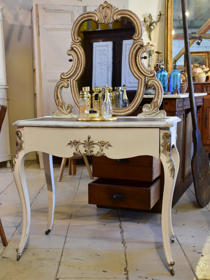 Louis Philippe Style French Dressing Table with Mirror and Drawers