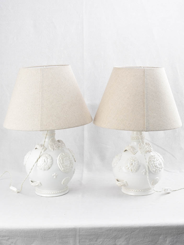Pair of ceramic table lamps - Émile Tessier 23¼"