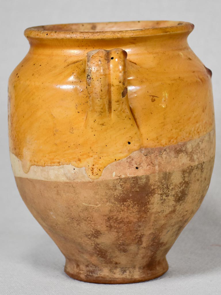 Small antique French confit pot with yellow ocher glaze and two handles 7" Regular price Sale price US$351.00