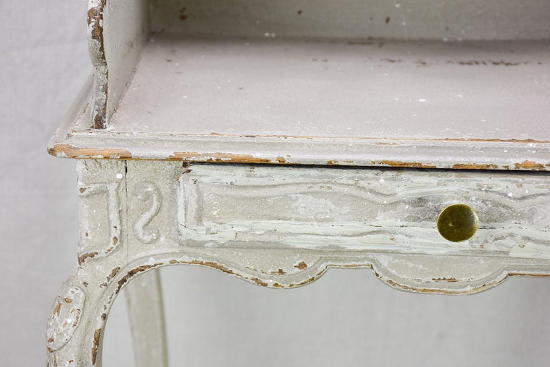 Superb early 20th Century Louis XV style nightstand with gray patina
