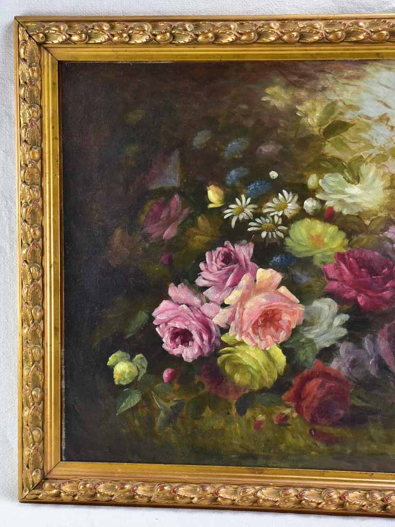 Vintage Unknown Artist Floral Oil Artwork