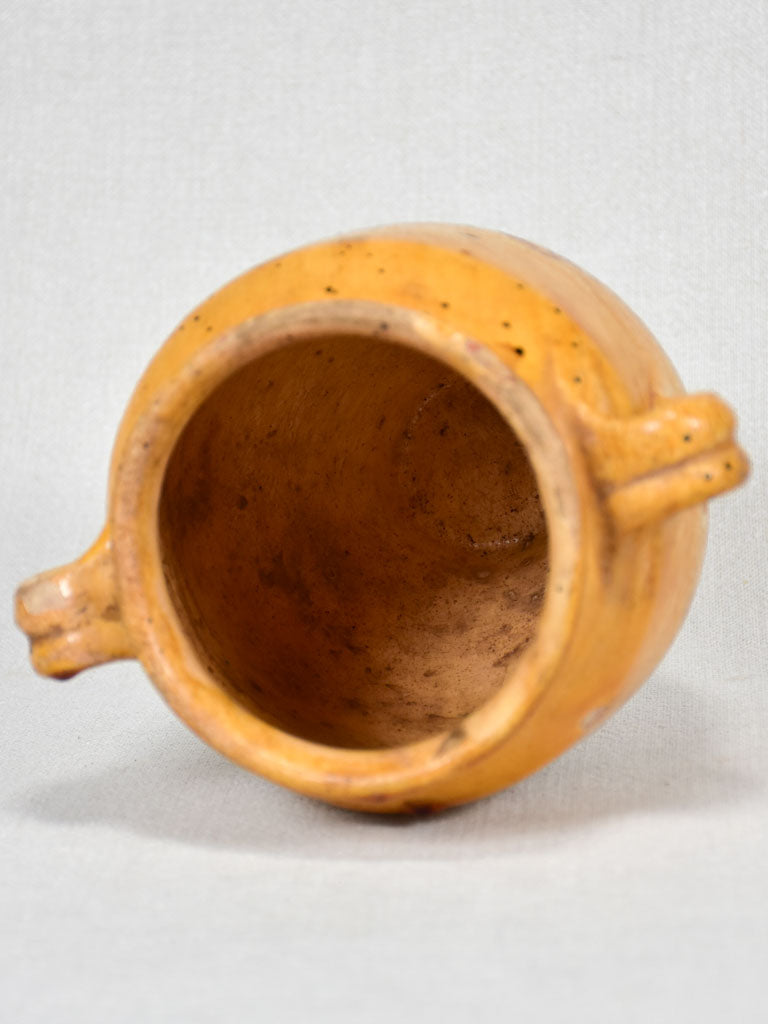 Small antique French confit pot with yellow ocher glaze and two handles 7" Regular price Sale price US$351.00