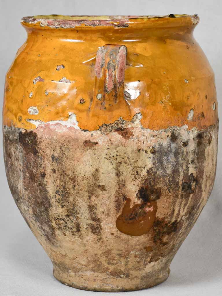 Very large antique French confit pot 13"
