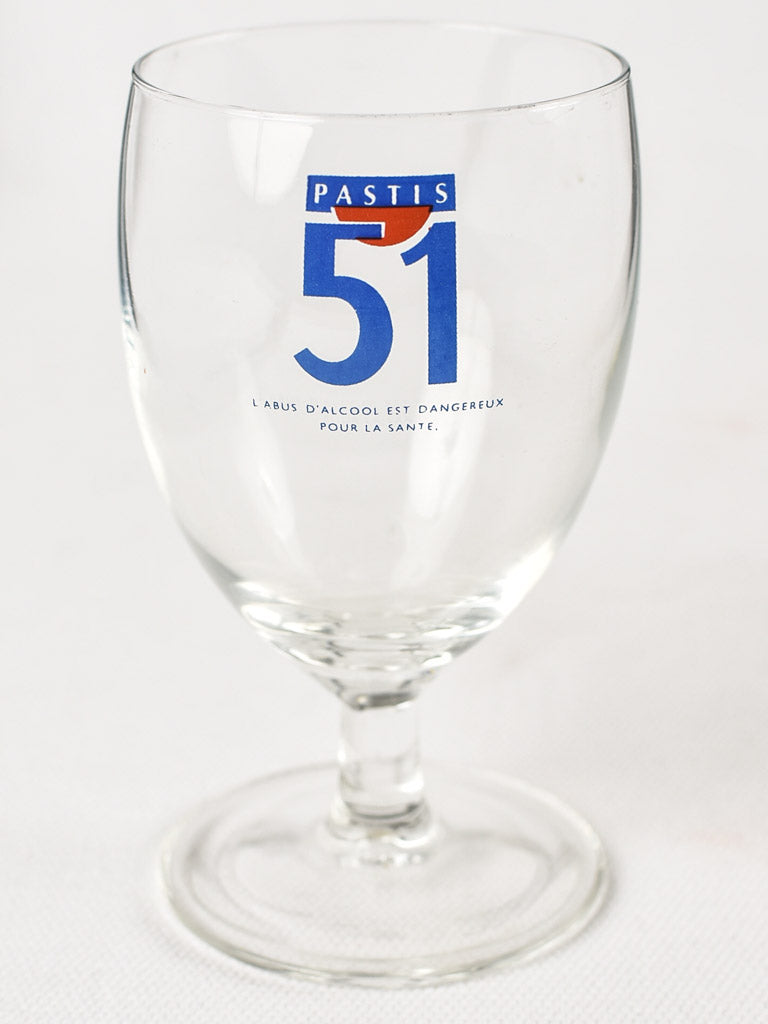 Set of six vintage Pastis 51 glasses