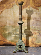 Large antique French candlestick - copper