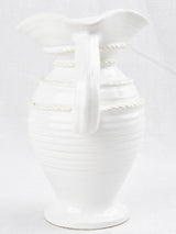Vintage white glazed ceramic pitcher / carafe - Emile Tessier