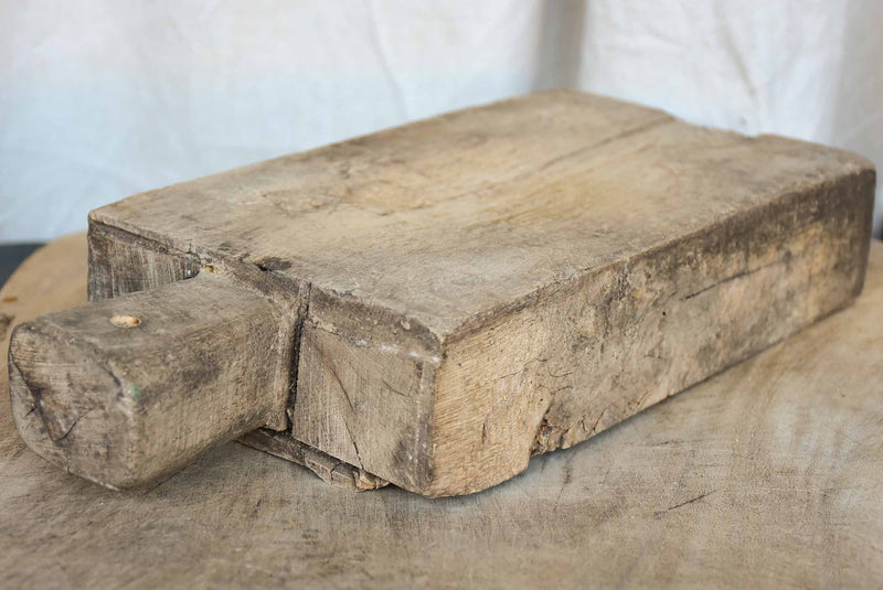 Very thick rectangular French antique cutting board 15”