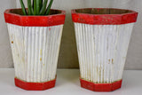 Pair of vintage French garden pot plant stands - 1950s