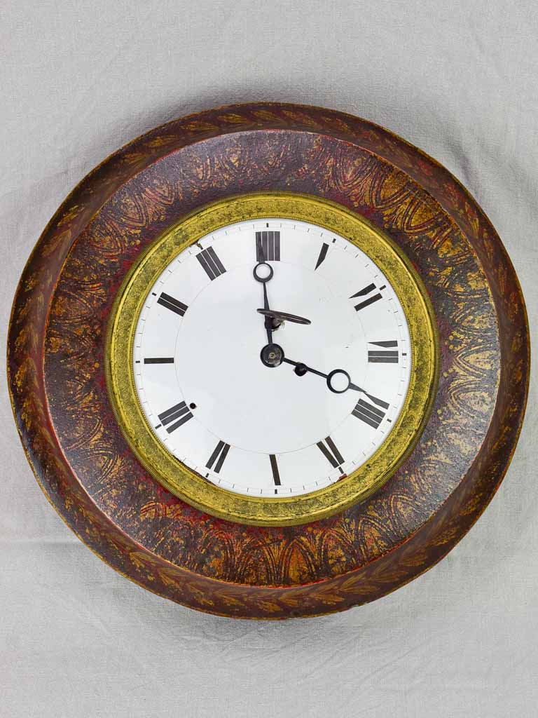 Antique French tole clock - directoire 20¾"