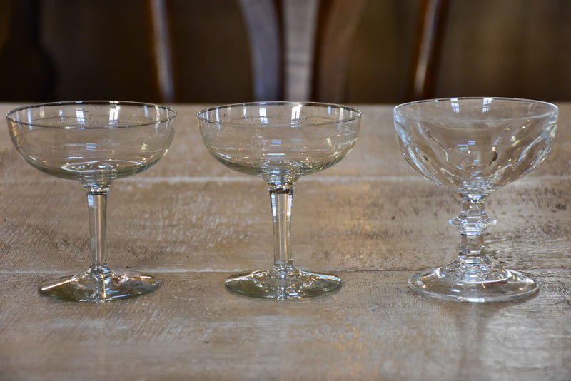 Mixed collection of vintage French champagne glasses - 10