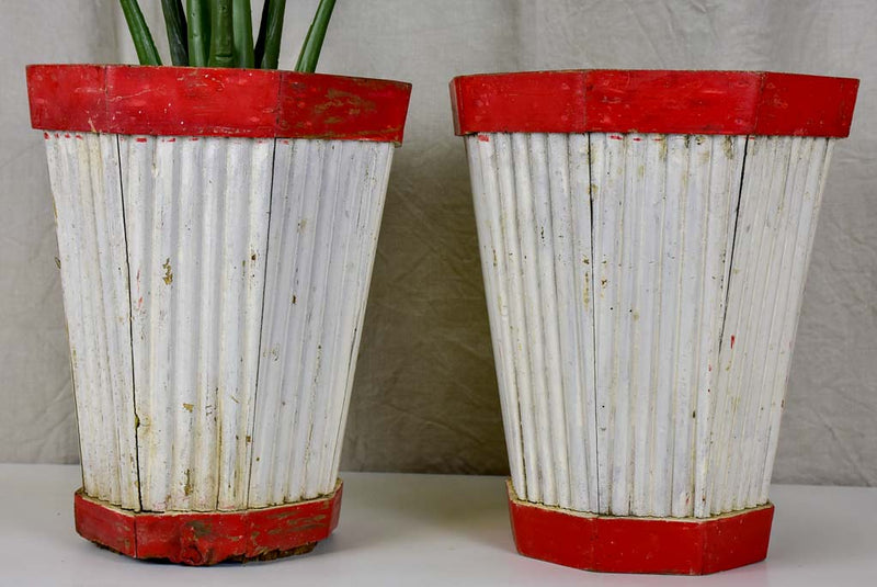 Pair of vintage French garden pot plant stands - 1950s