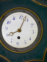Green antique French clock from the early 20th century 15"