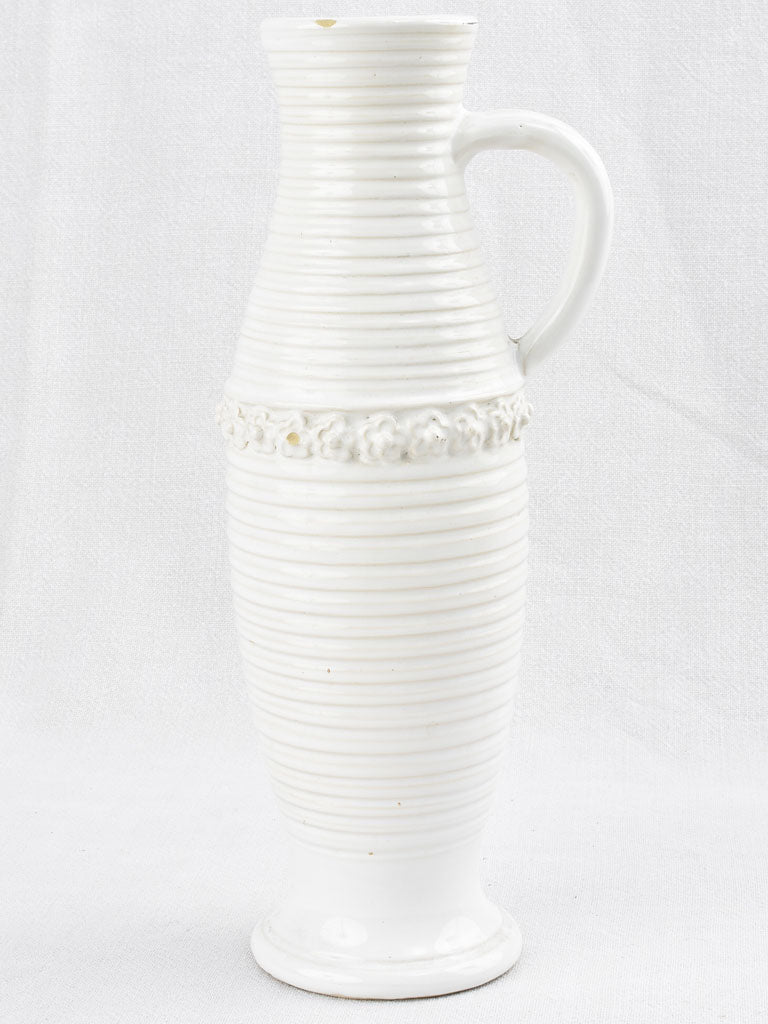 Slender ceramic vase w/ white glaze - Émile Tessier