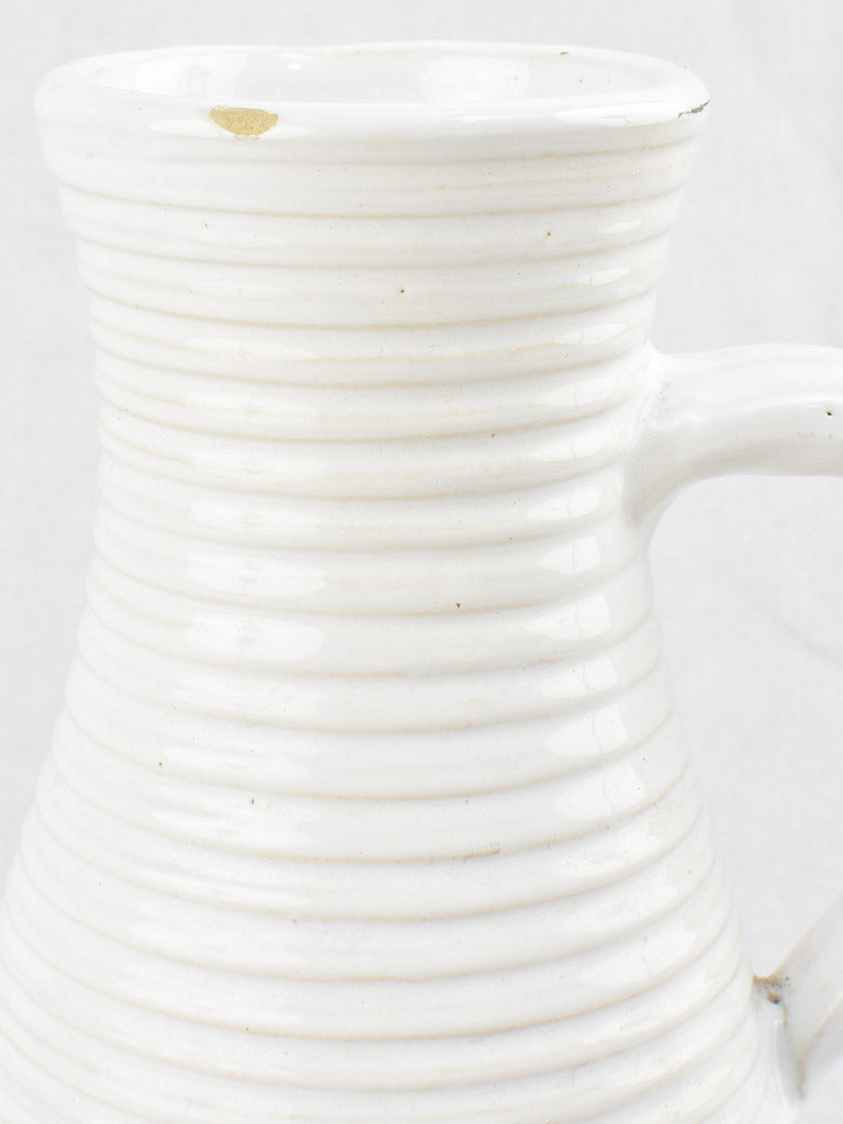 Slender ceramic vase w/ white glaze - Émile Tessier