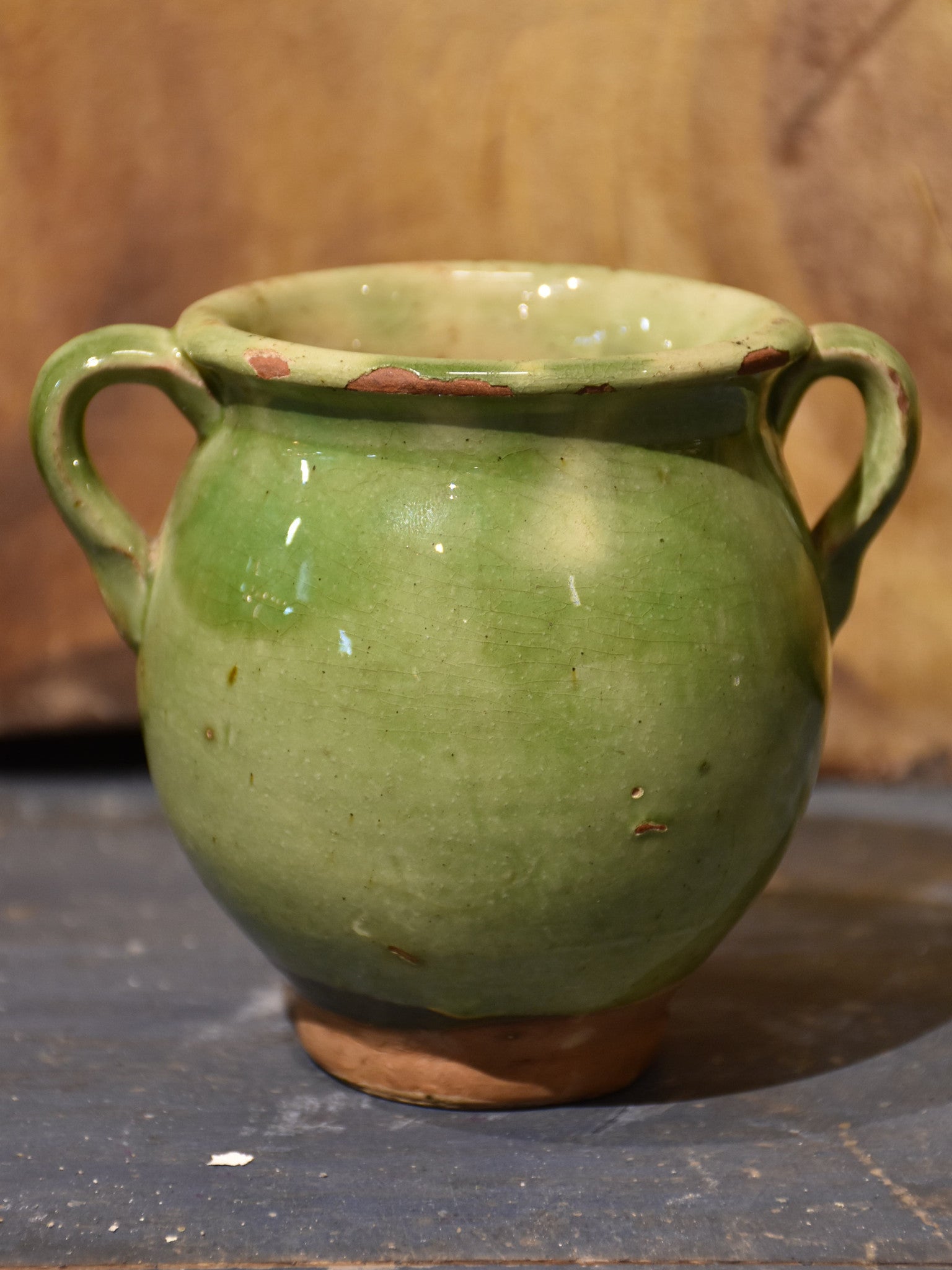 Petite French confit pot – green glaze