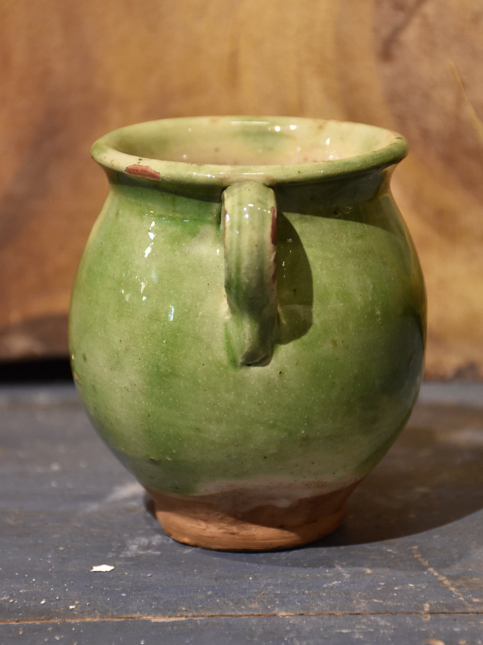Petite French confit pot – green glaze