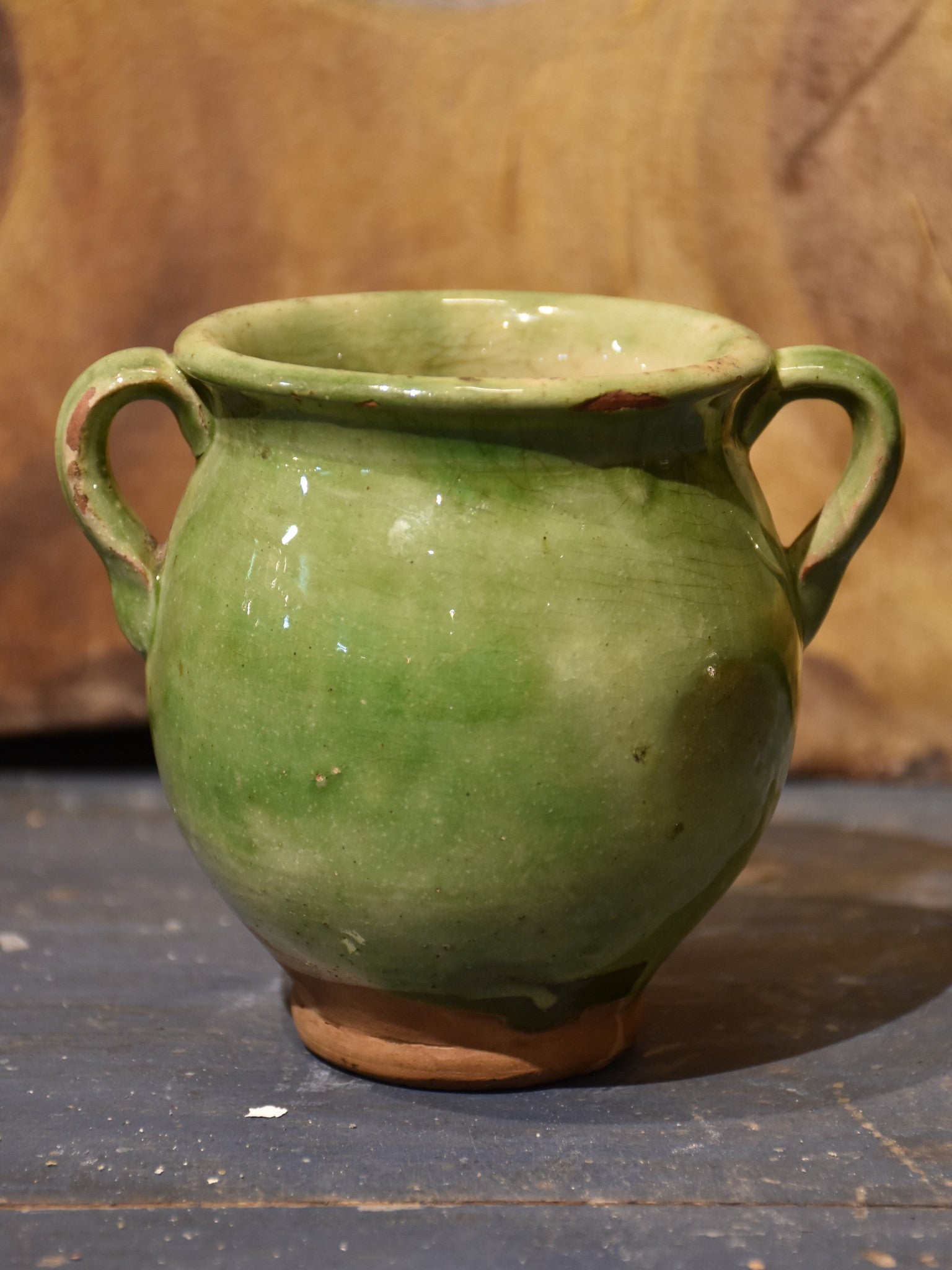 Petite French confit pot – green glaze