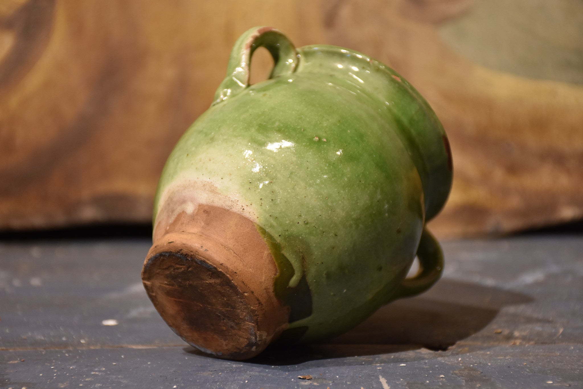 Petite French confit pot – green glaze