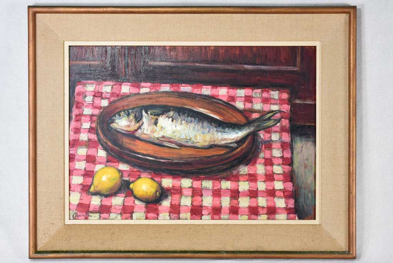 Still life with mackerel and lemons Maurice BERLE (1901-1983) 25¼" x 32¾"