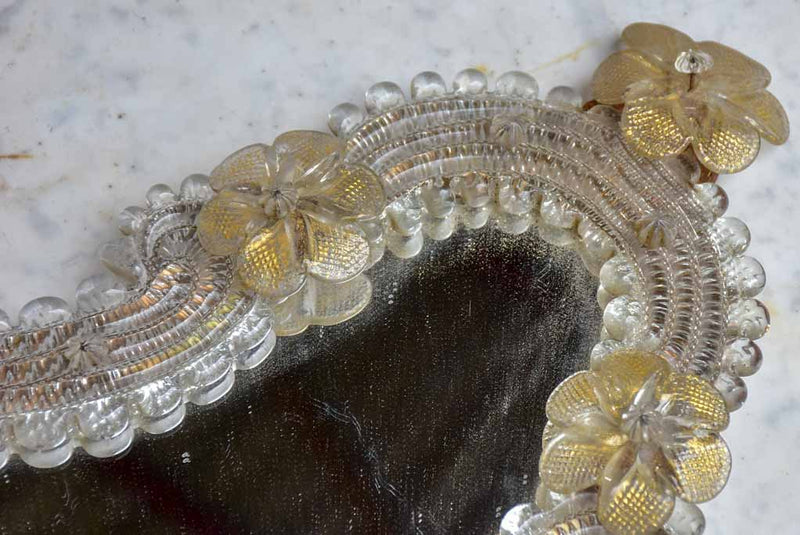 Pair of antique Venetian mirrors - gold 20½" x 10¼"