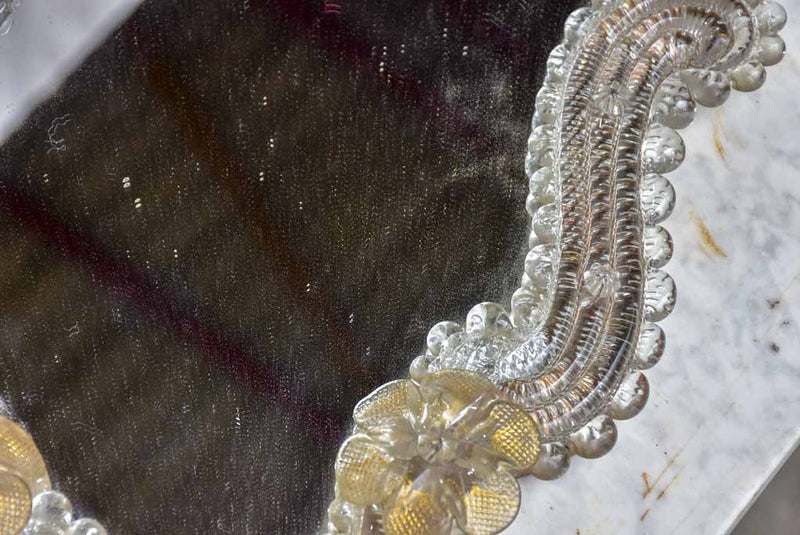Pair of antique Venetian mirrors - gold 20½" x 10¼"
