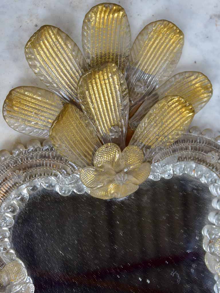 Pair of antique Venetian mirrors - gold 20½" x 10¼"