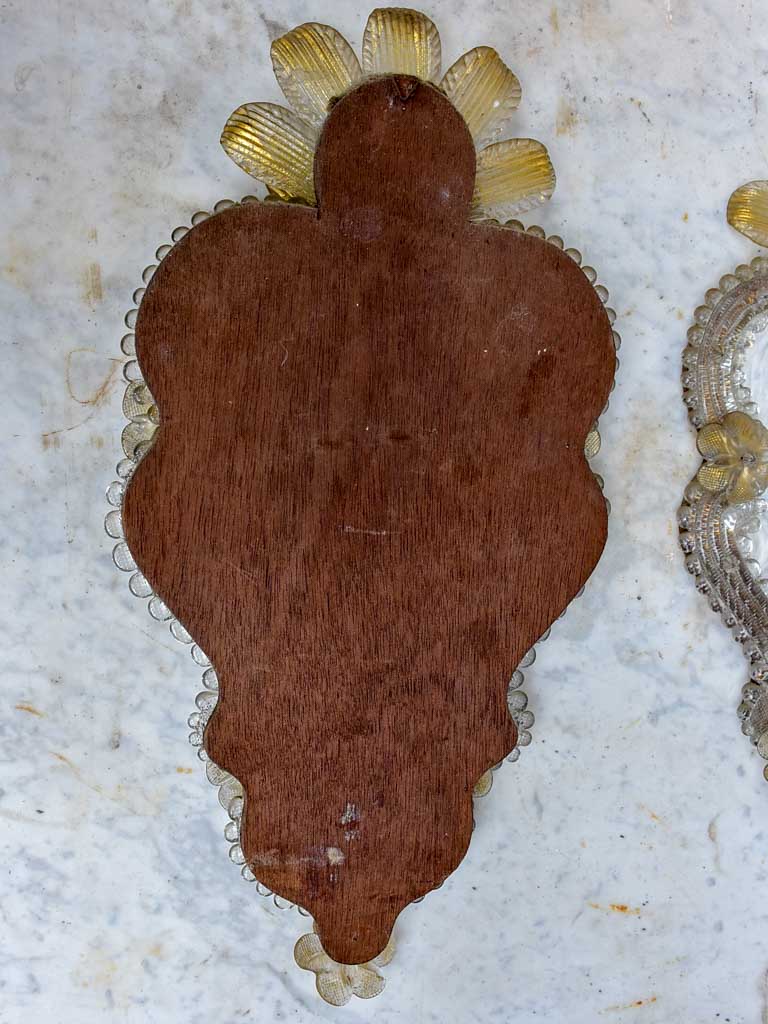 Pair of antique Venetian mirrors - gold 20½" x 10¼"