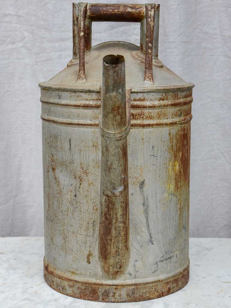 Rustic antique French watering can - zinc