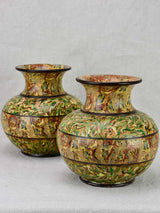 Rare pair of marbelized ceramic vases - Pichon Uzes 8¼"