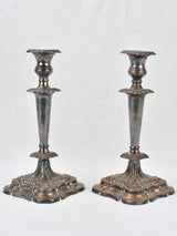 Candlesticks, silver-plated, English, antique 12¼"
