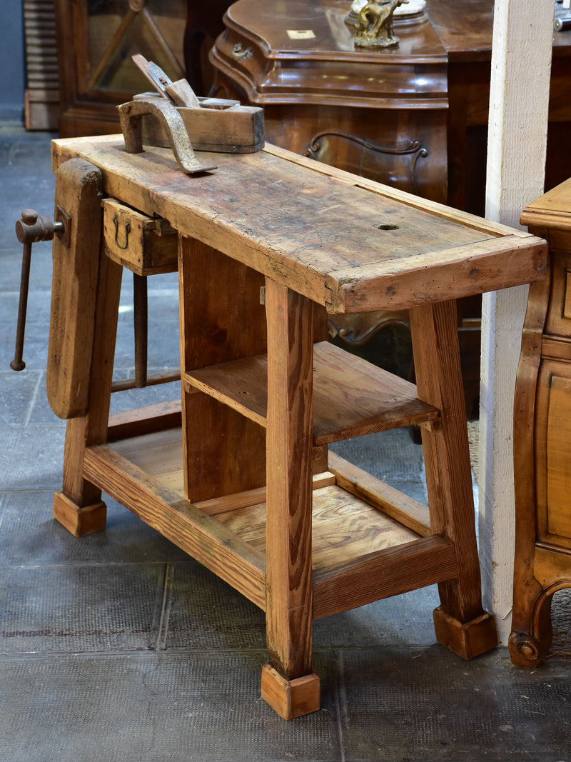 Rustic vintage French workbench