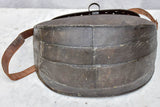 RESERVED MA Antique French metal fishing bag with leather strap