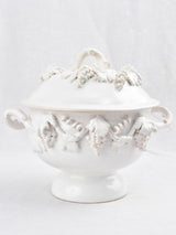 Vintage white ceramic soup tureen Tessier
