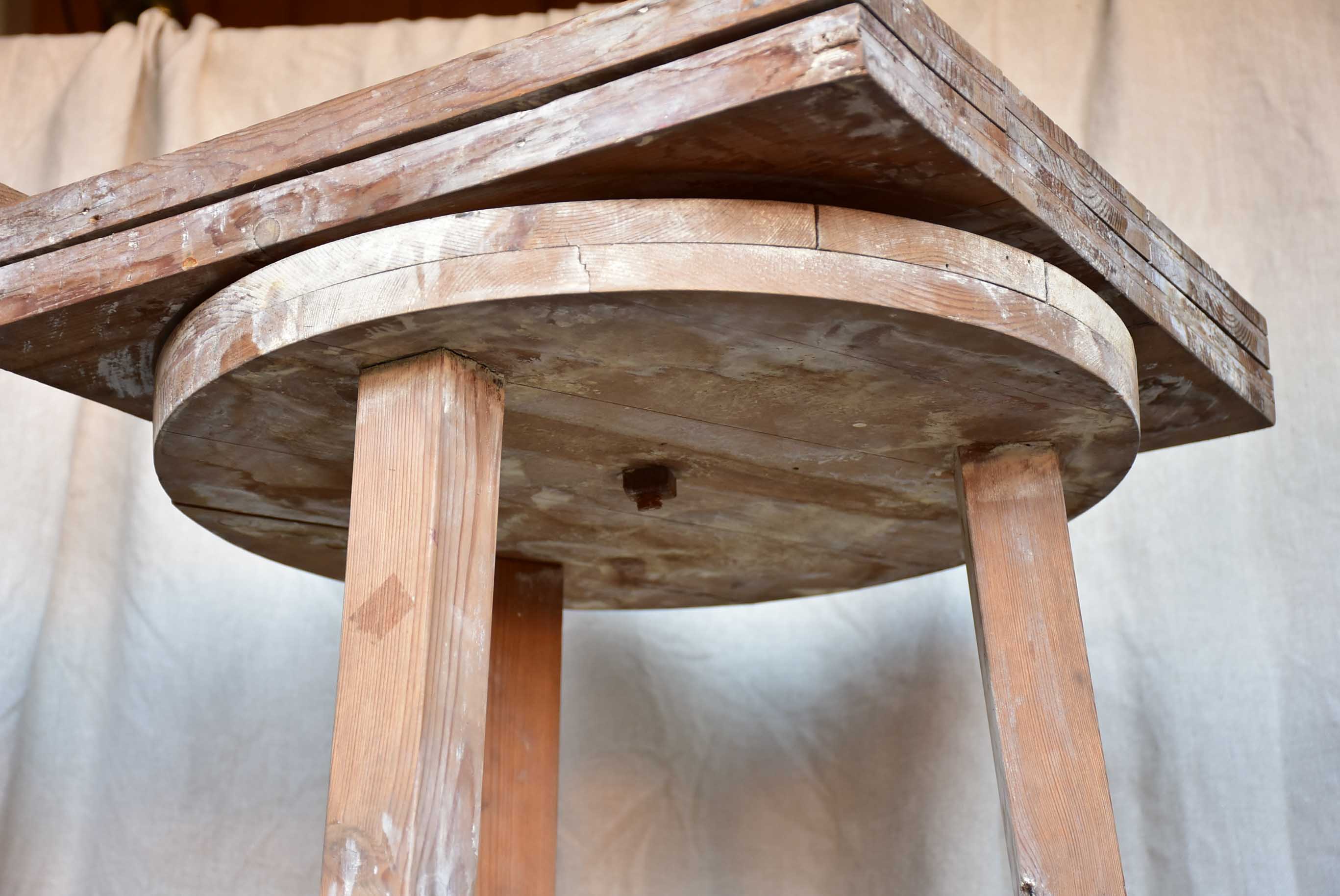 Antique French sculptor's turn table - tall