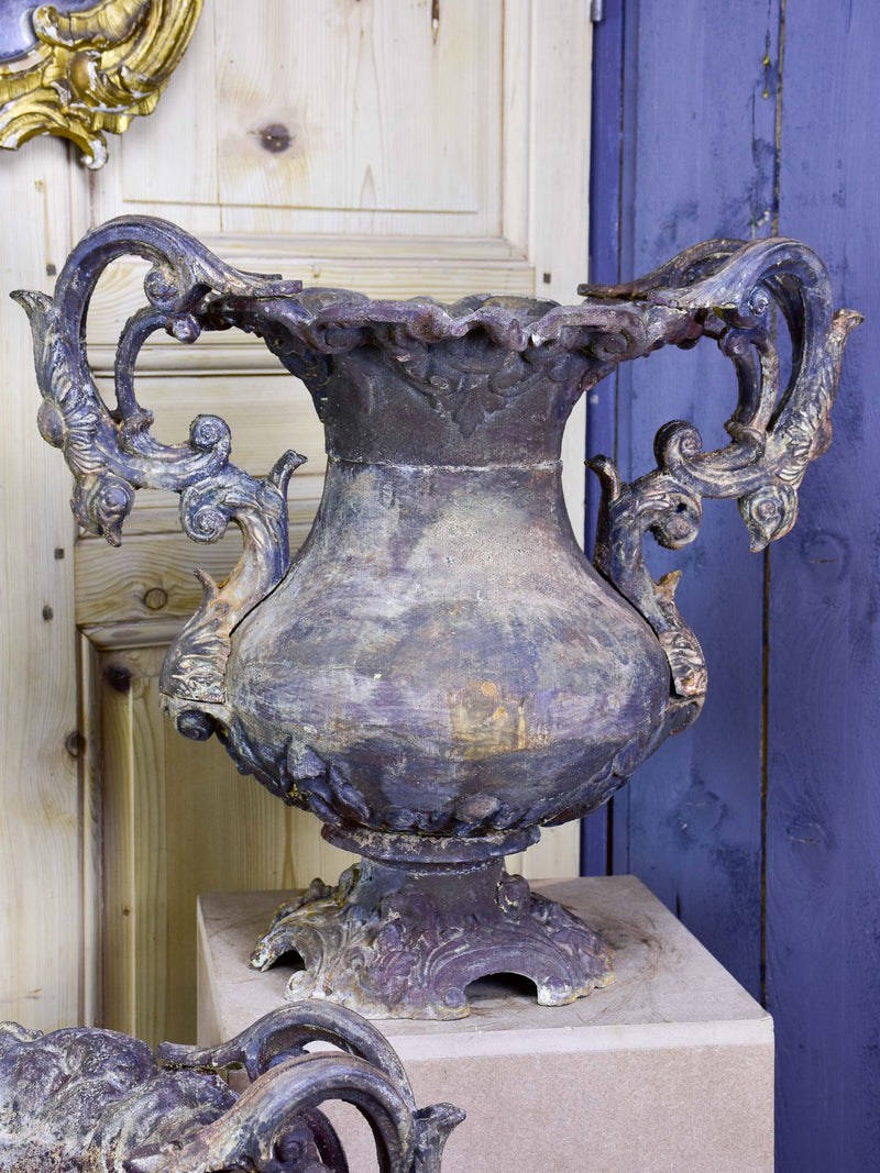 Pair of early 19th century Parisian garden urns